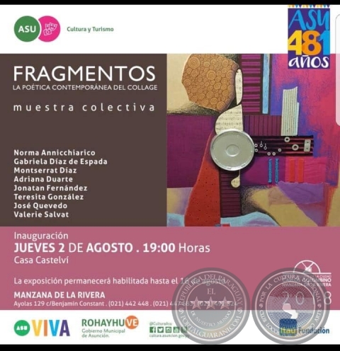 FRAGMENTOS  La poética contemporánea del collage - Muestra Colectiva - Artista: Gabriela Díaz de Espada - Jueves, 2 de Agosto de 2018